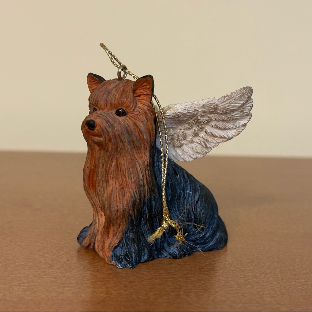Yorkshire Terrier Dog Angel Resin Christmas Ornament